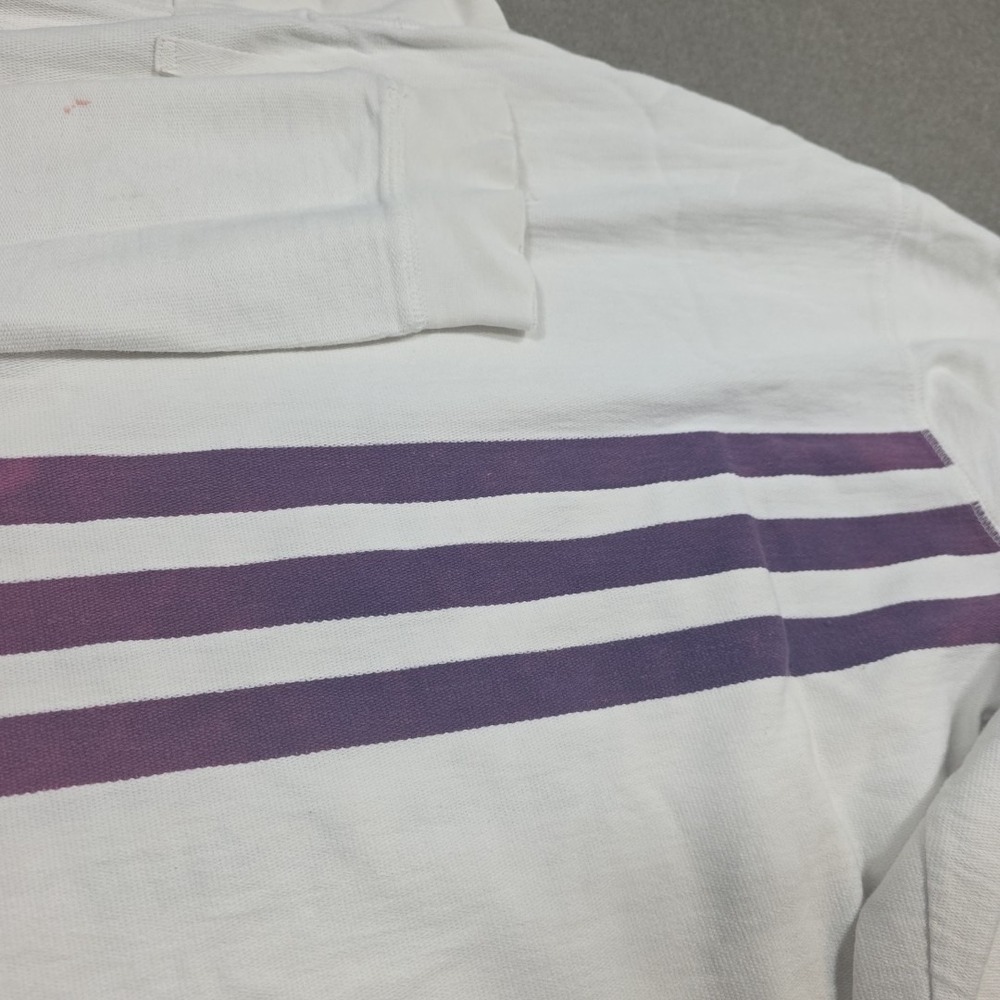 Vtg Nautica Yacht Club Embroidered Crewneck Sweatshirt 90s White Purple Pullover - Picture 13 of 15